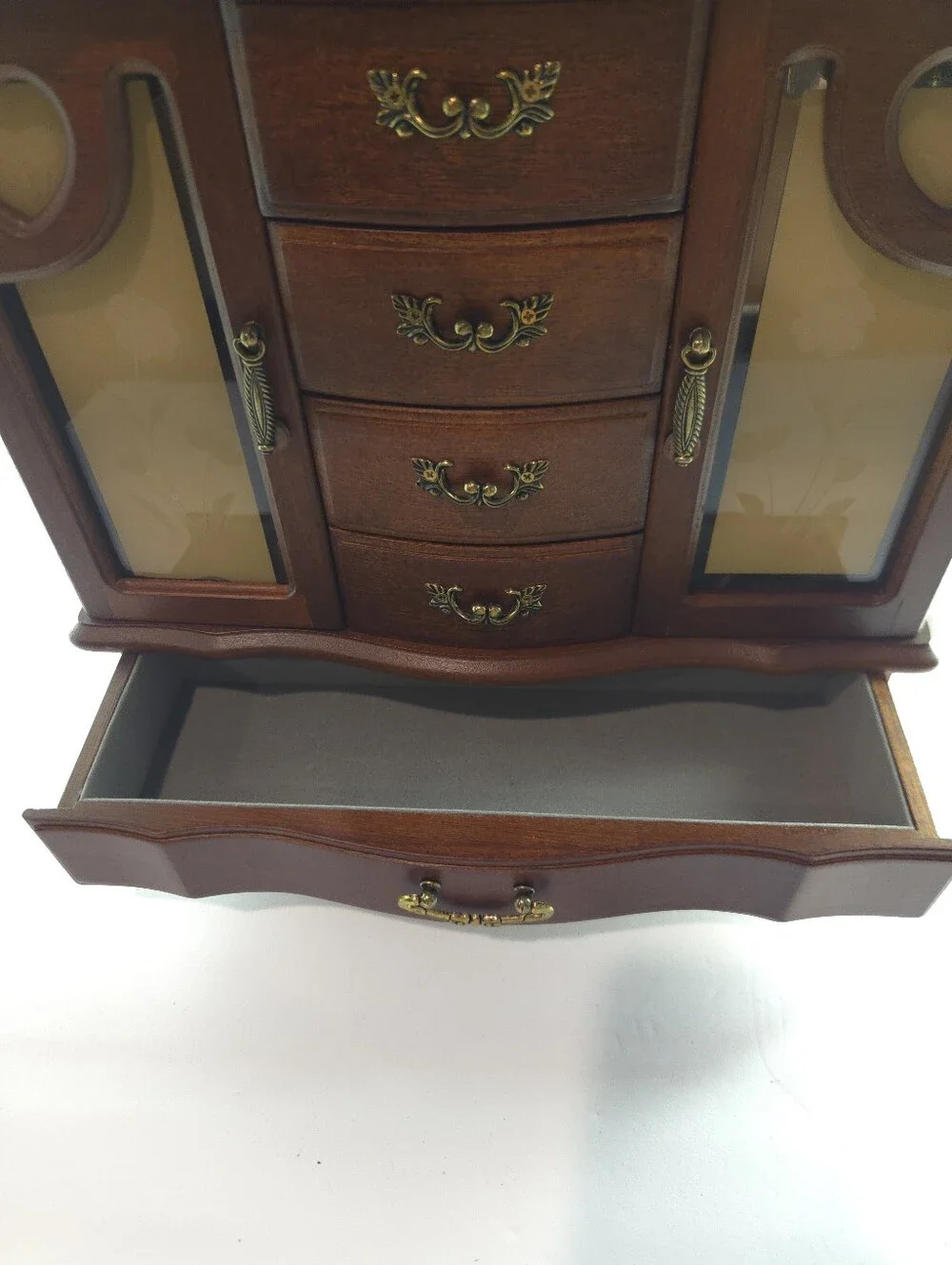 Classic Treasures Wooden Jewelry Chest Armoire - Walnut Finish